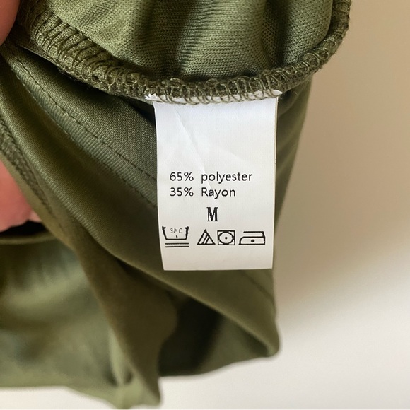 NWT Lillisory T Shirt Faux Wrap Bodycon Ruched Green Mini Dress size M - Picture 9 of 13